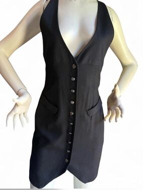 Vintage The limited NWT 90s black mini dress suspender back